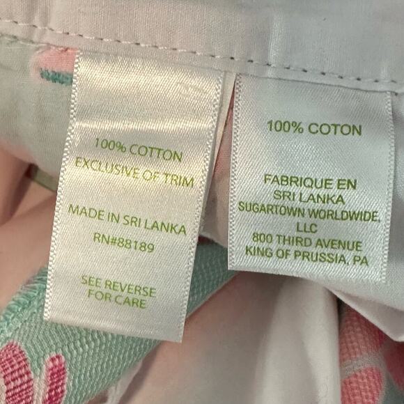 Lilly Pulitzer Womens 10" Chipper Bermuda Shorts Twill Cotton Size 2 Pink Aqua - Picture 9 of 9